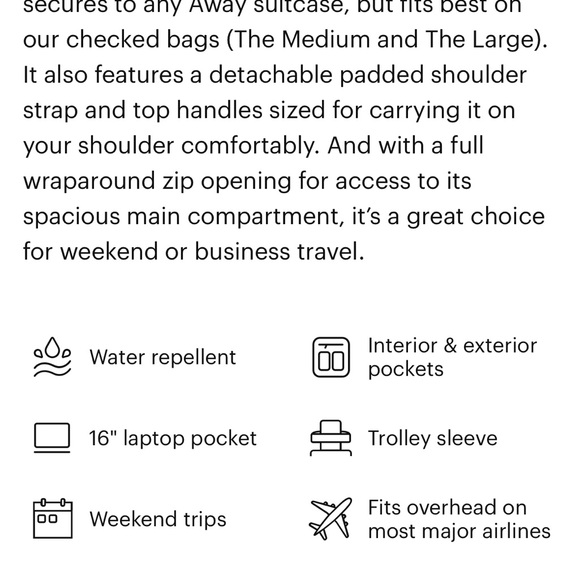 Away travel weekender bag - Picture 5 of 8